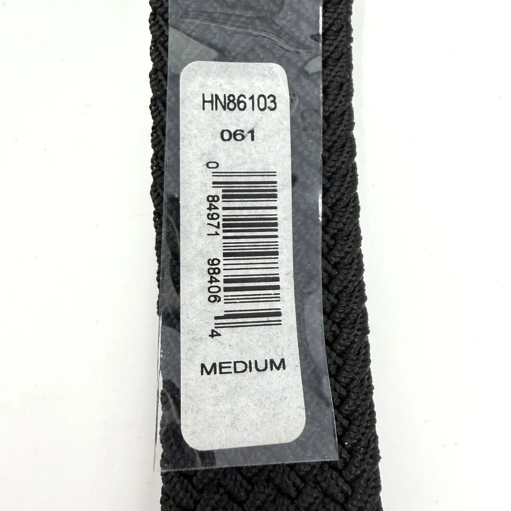 Original Penguin HN86103 Braided Stretch Belt Leather Trim Black Size M 34-36